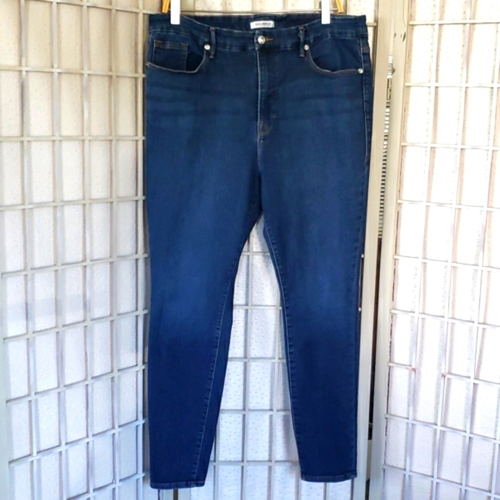 Good American stretch skinny blue jeans plus size 18
